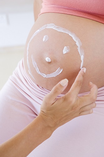 Smiley face on stomach